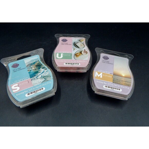 Scentsy Wax Bar All Is Well Collection Vitamin Smoothe Meditate Unwind Partials - Picture 1 of 10